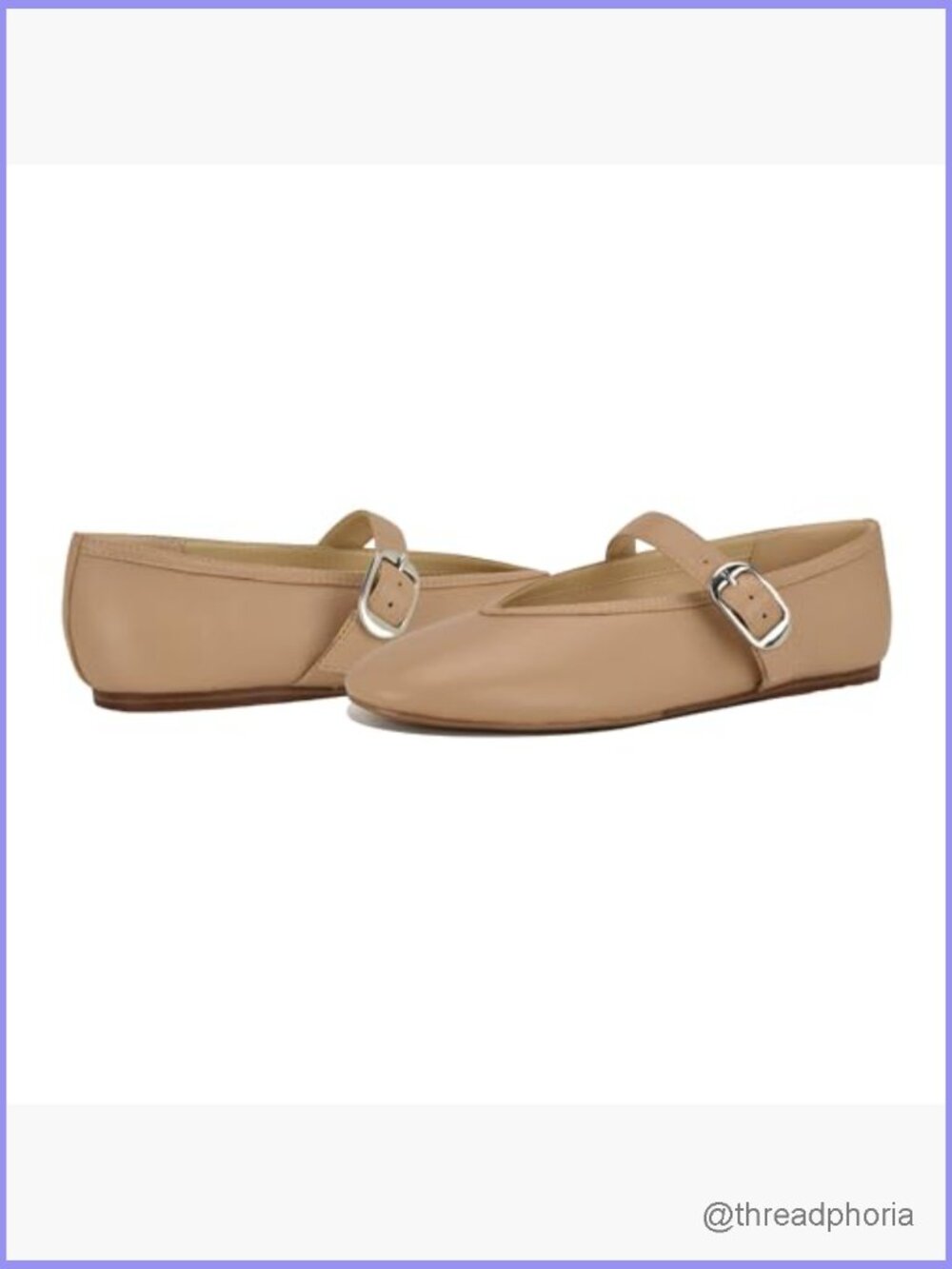 Almond Toe Mary Jane Flats with Buckle Strap - Picture 2 of 6